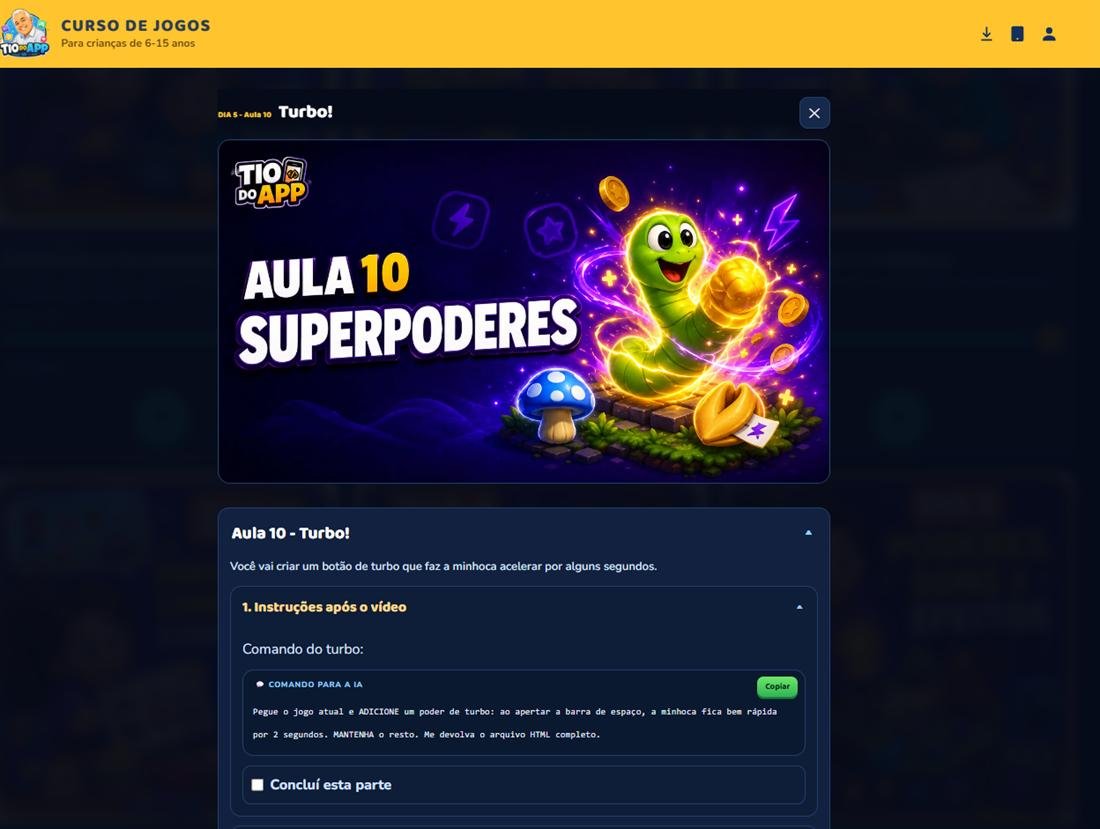 Área interna do curso — aula Superpoderes do Minhocão